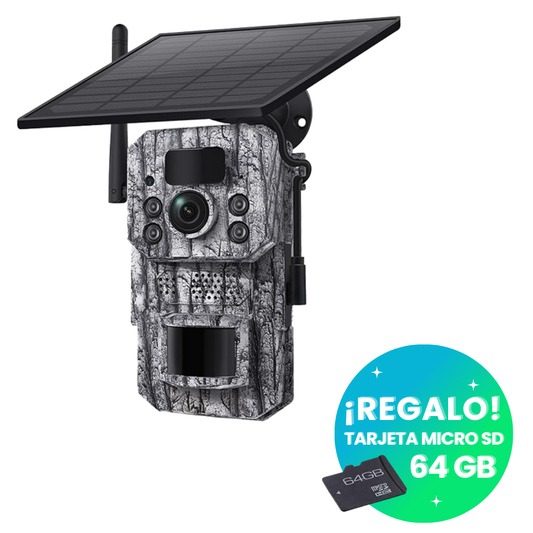 Cámara de Fototrampeo 4G Solar con Tarjeta SIM y Visión Nocturna HD